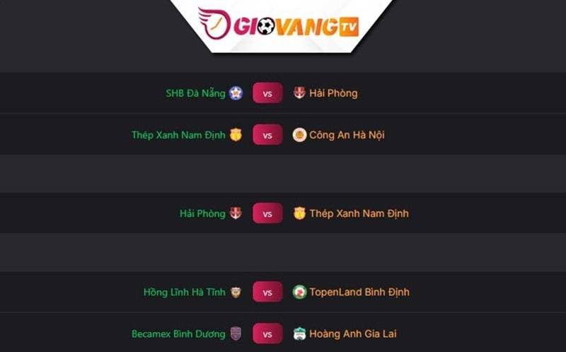 Lịch bóng đá V-League