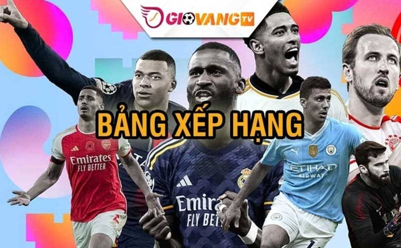 Bảng xếp hạng bóng đá tại Giovang TV cập nhật nhanh, chính xác