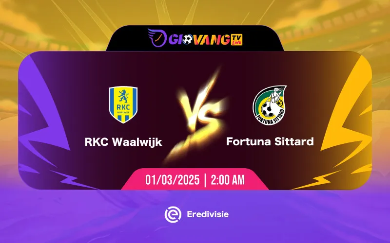 Soi kèo Waalwijk vs Sittard 02h00 ngày 01/3/2025 - VĐQG Hà Lan